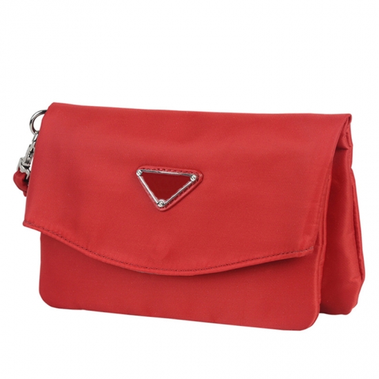 Red Nylon Clutch Bags